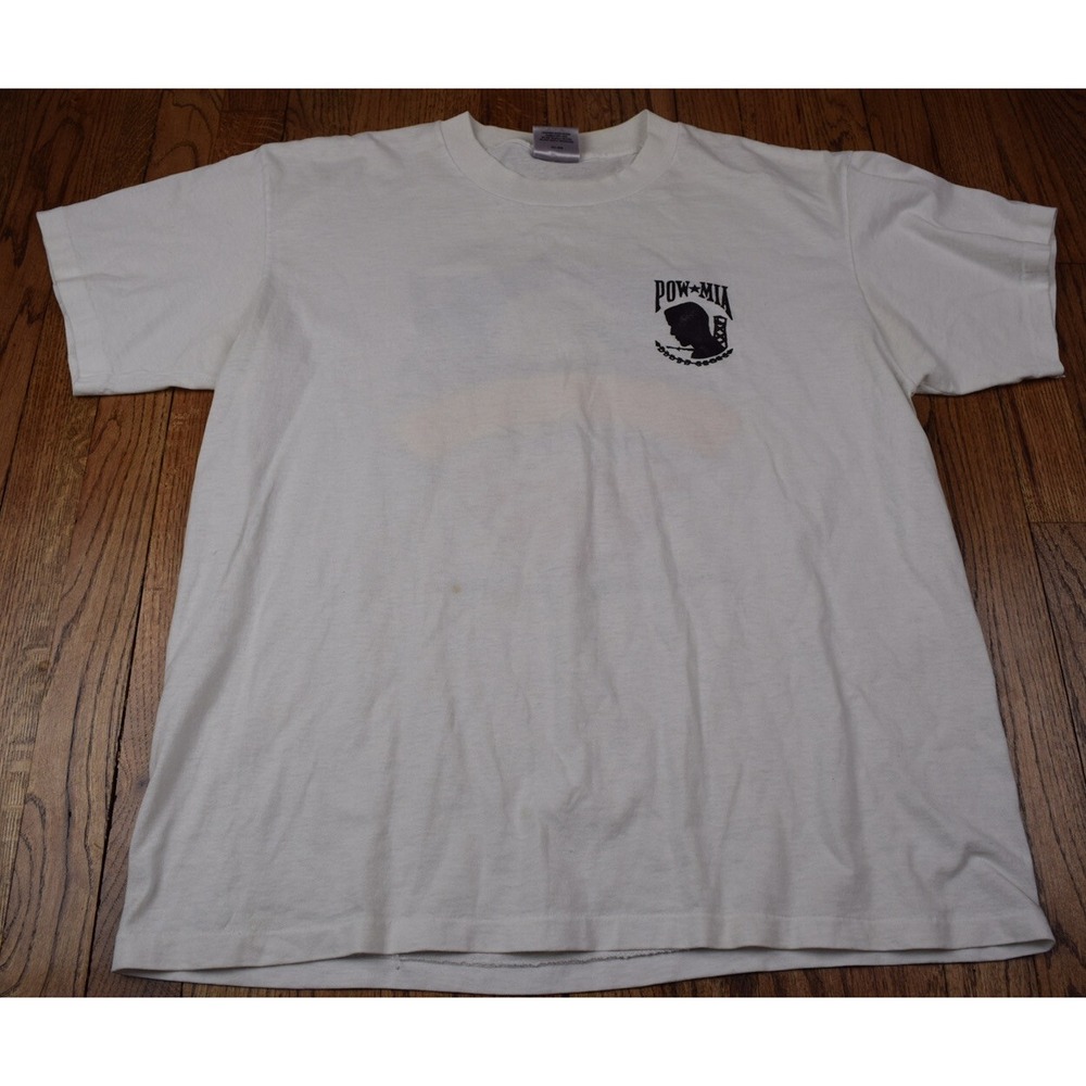 Vintage 90s Desert Storm POW MIA Men's Single Stitch T Shirt Size XL - Picture 3 of 6